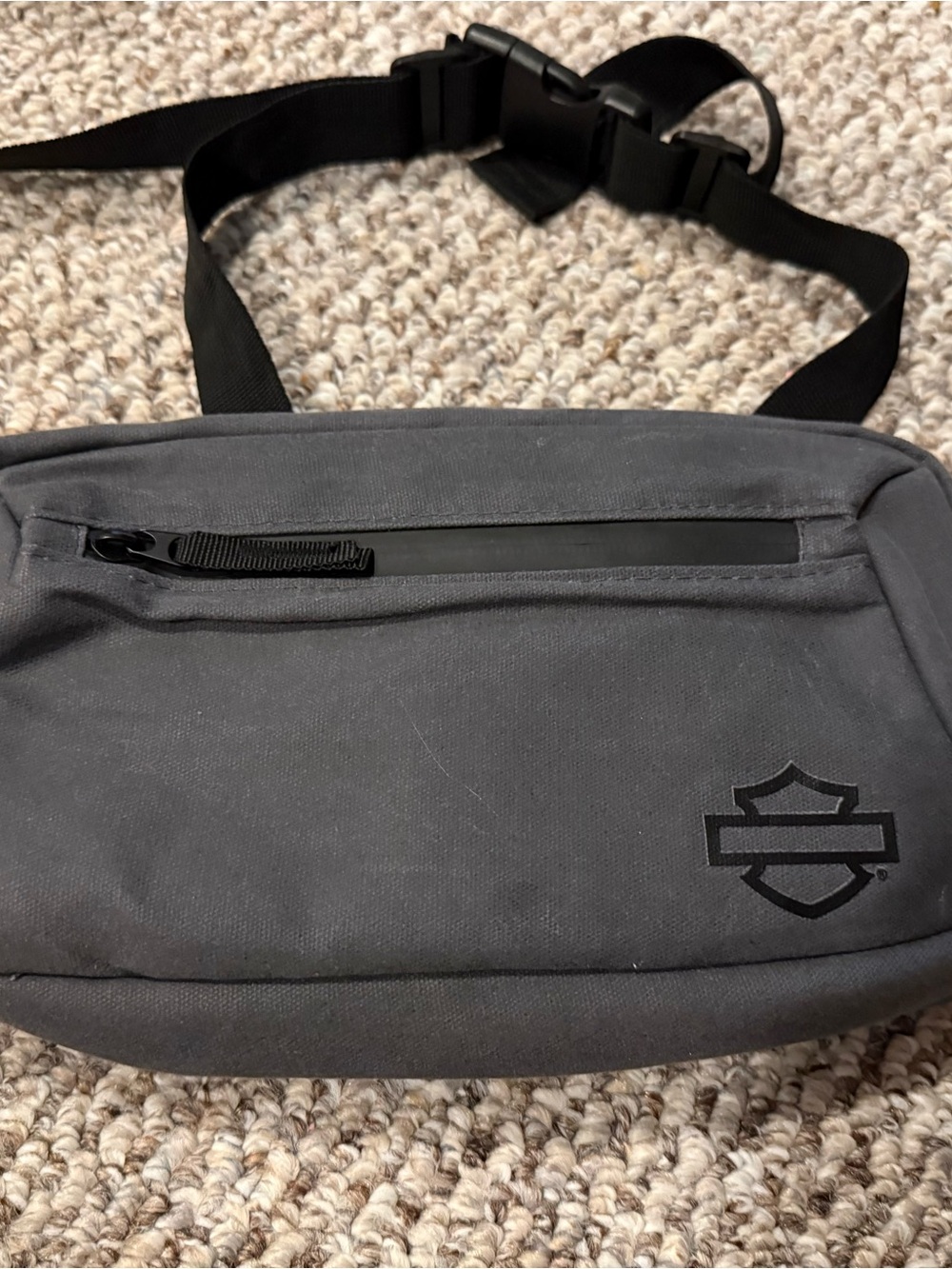 Harley-Davidson Gray and Black Waist Sling Bag